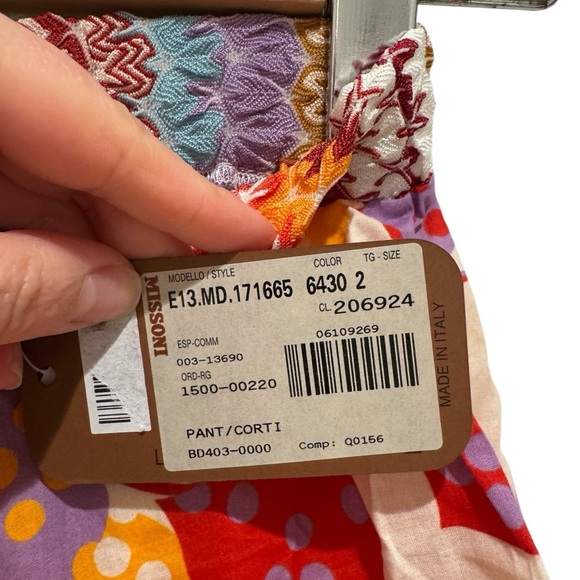 MISSONI Multicolor Lightweight Skort - size 2 - NWT - Picture 5 of 5